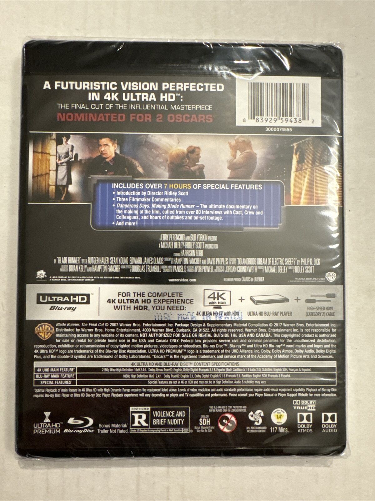 Blade Runner: The Final Cut (Ultra HD, 2007) 4 Disc Set