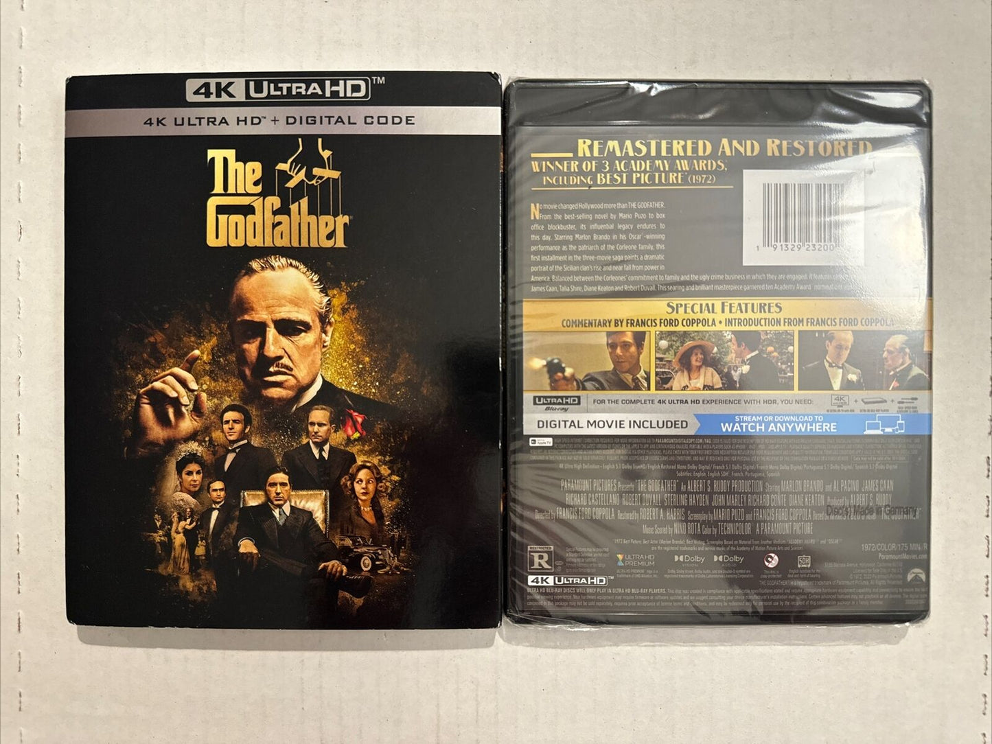 Godfather,The (1972) 4K UHD + Digital Code W/ Slipcover NEW