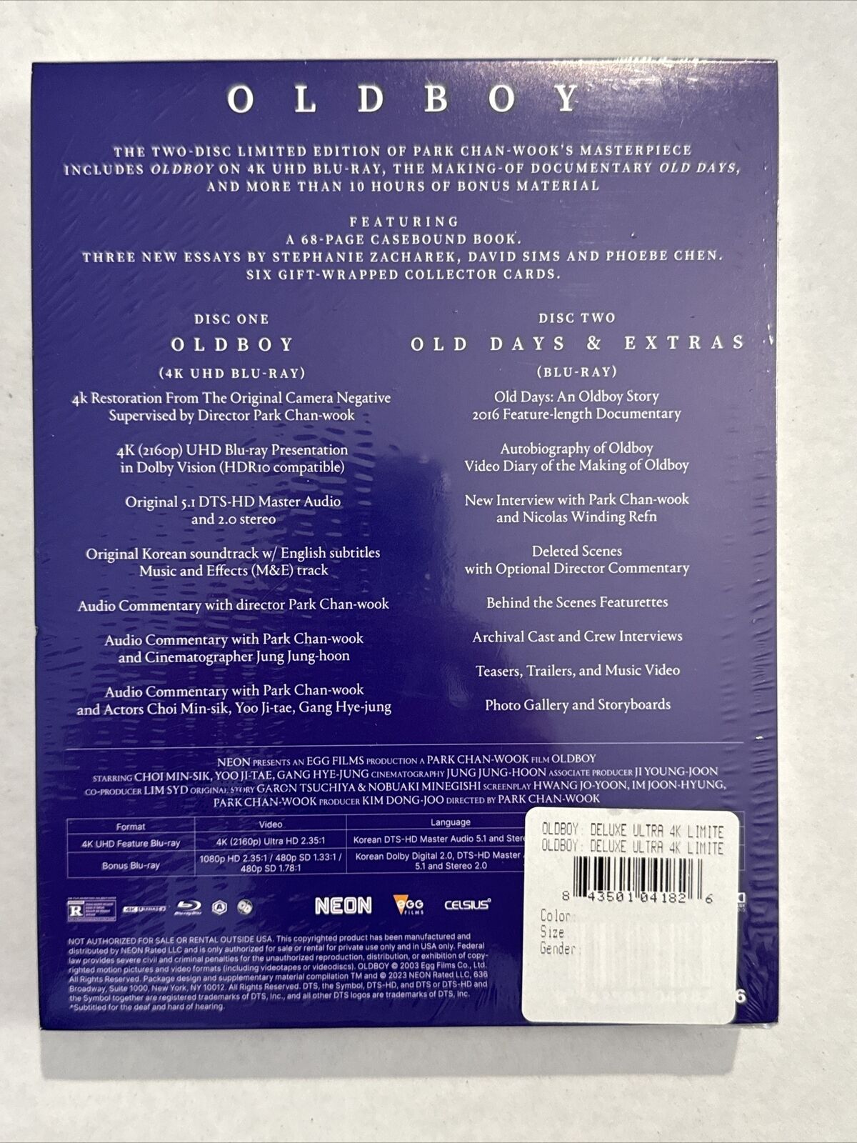 Oldboy - 4K Ultra HD Blu-Ray Limited Edition Rare