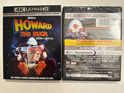Howard the Duck (1986) 4K UHD + Blu Ray + Digital Code W/ Slipcover NEW